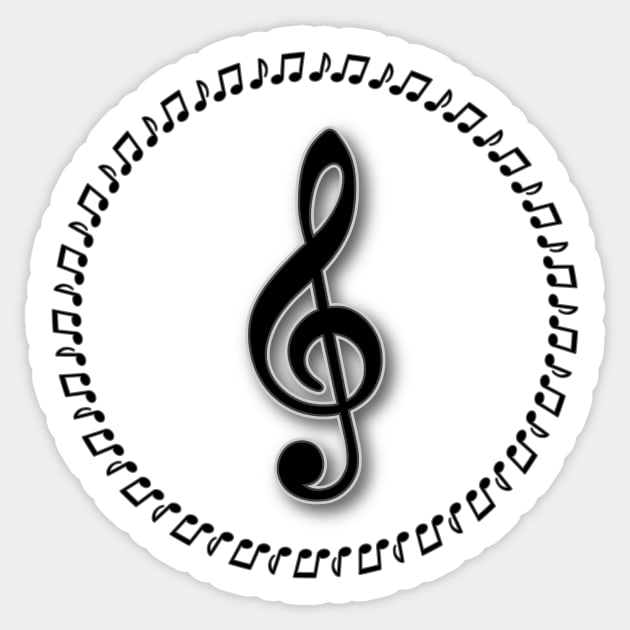 Treble Clef Music Note Design Sticker by WarriorWoman